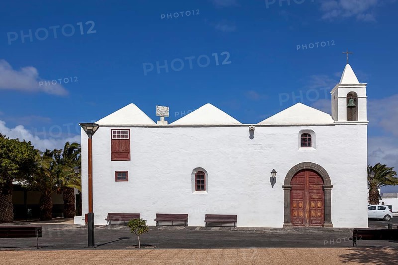Church Iglesia de San Roque in Tinajo, Lanzarote, Canary Islands, Spain, Europe
