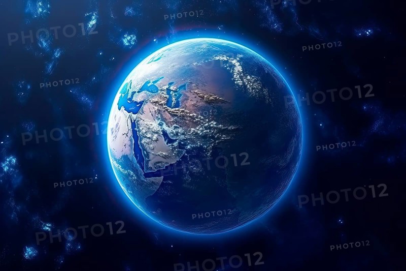 The Blue planet viewed from the space, AI Generated, AI generated