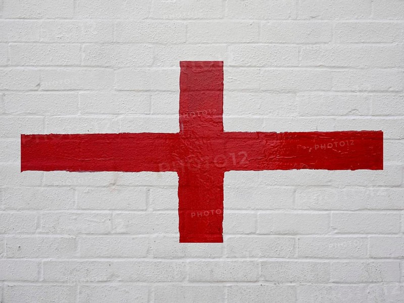 English Flag of England painted on wall