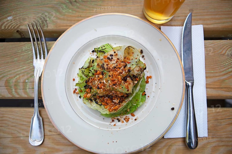 Grilled iceberg lettuce, Gothenburg, province of Vaestra Goetalands laen, Sweden, meal, food, plate, served, appetising, Europe