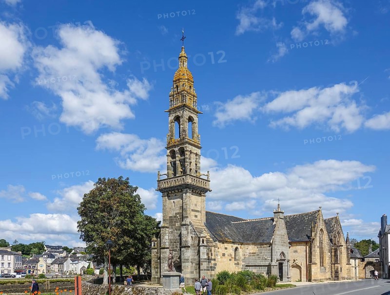 Saint-Sauveur church on the Riviere du Faou on the Rade de Brest, Le Faou, Finistere Penn ar Bed department, Brittany Breizh region, France, Europe