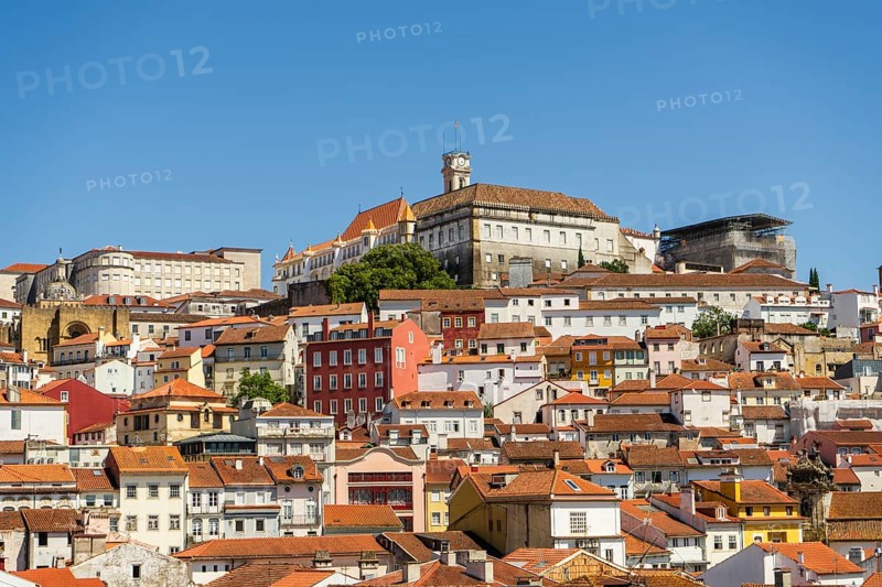 Beautiful view of Coimbra city with university, Portugal, Europe
