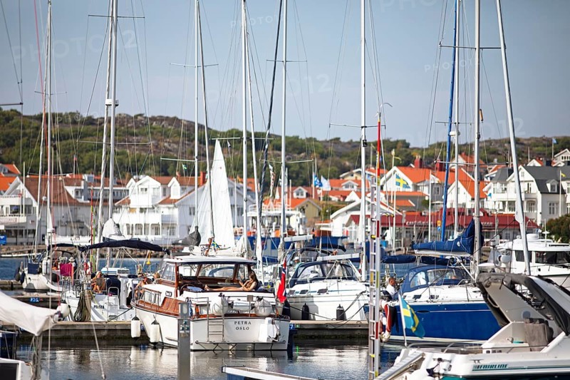 Boat harbour of the archipelago island Marstrandsoe, Marstrand, Vaestra Goetalands laen, Sweden, Europe