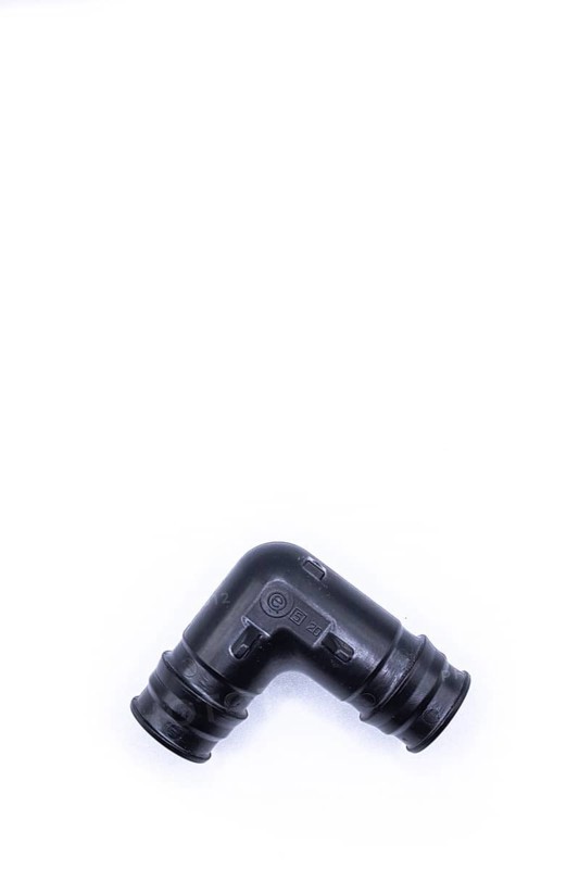 Plastic plumbing elbow. Elbow base Uponor plumbing tool