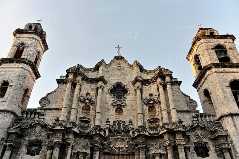 Detail, Catedral de la Habana, Havana Cathedral, start of construction 1748, baroque facade, Plaza de la Catedral, Havana, Cuba, Greater Antilles, Caribbean, Central America, America, Central America