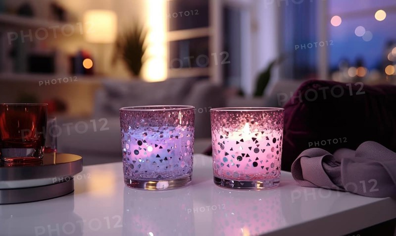 Elegantly lit space with votive candles adding ambiance AI generated