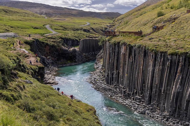 Studlagil Canyon, basalt columns, largest collection of basalt columns in Iceland, Iceland, Europe