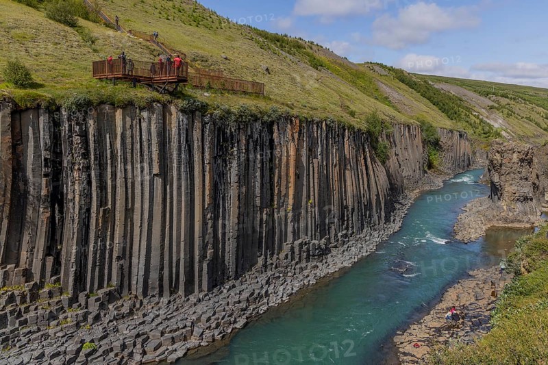 Studlagil Canyon, basalt columns, largest collection of basalt columns in Iceland, Iceland, Europe