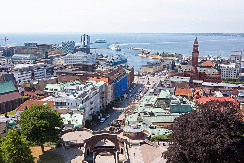 City view Helsingborg, Skane laen, Sweden, Europe