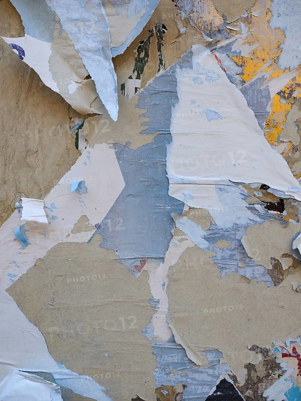 Billboard hoarding paper decollage