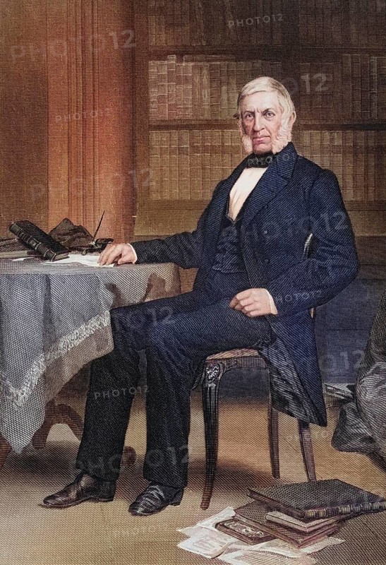 George Bancroft (born 3 October 1800 in Worcester, Massachusetts, died 17 January 1891 in Washington D.C.) was an American historian and politician, after a painting by Alonzo Chappel (1828-1878), Historical, digitally restored reproduction from a 19th century original
