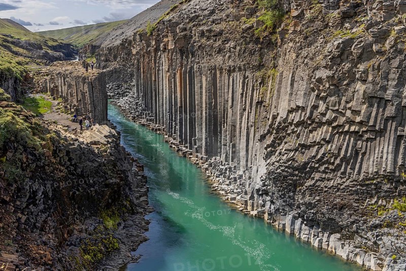 Studlagil Canyon, basalt columns, largest collection of basalt columns in Iceland, Iceland, Europe