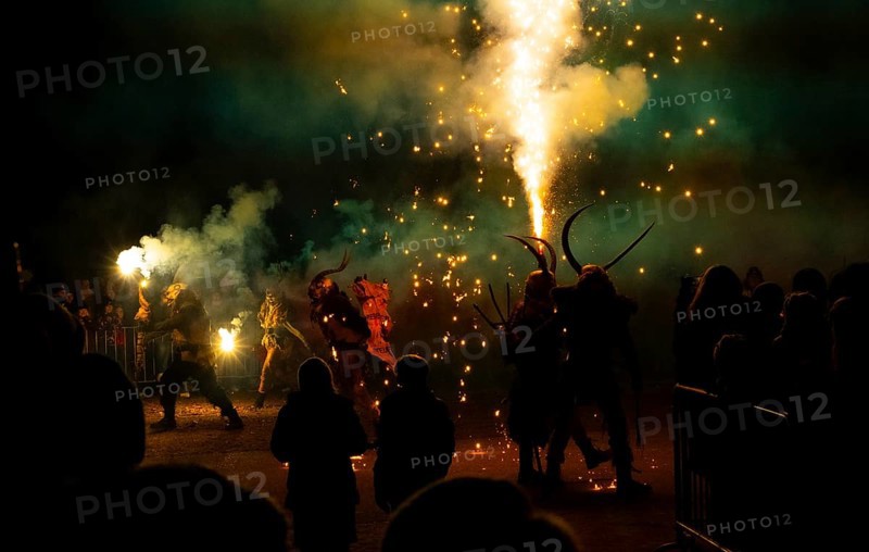 Devils, Perchten, Trebesing devils, fire, torches, Trebesing, Carinthia
