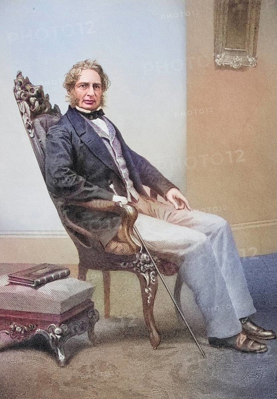 Henry Wadsworth Longfellow (born 27 February 1807 in Portland, Maine, now Maine, died 24 March 1882 in Cambridge, Massachusetts) was an American writer, lyricist, translator and playwright, after a painting by Alonzo Chappel (1828-1878), Historical, digitally restored reproduction from a 19th century original