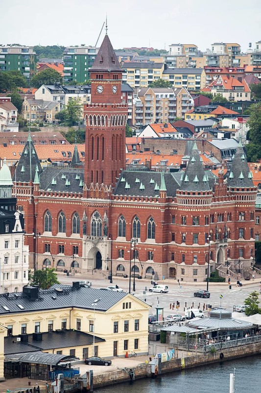 City view Helsingborg, in front the town hall, Skane laen, Sweden, Europe