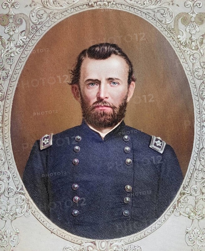 Ulysses S. Grant (born 27 April 1822 in Point Pleasant, Ohio as Hiram Ulysses Grant, died 23 July 1885 in Wilton, New York) was an American general and politician. He was commander-in-chief of the US Army in the War of Secession and the 18th President of the United States of America from 1869 to 1877. Based on a photograph by Matthew Brady (1824-1896), historical, digitally restored reproduction from a 19th century original