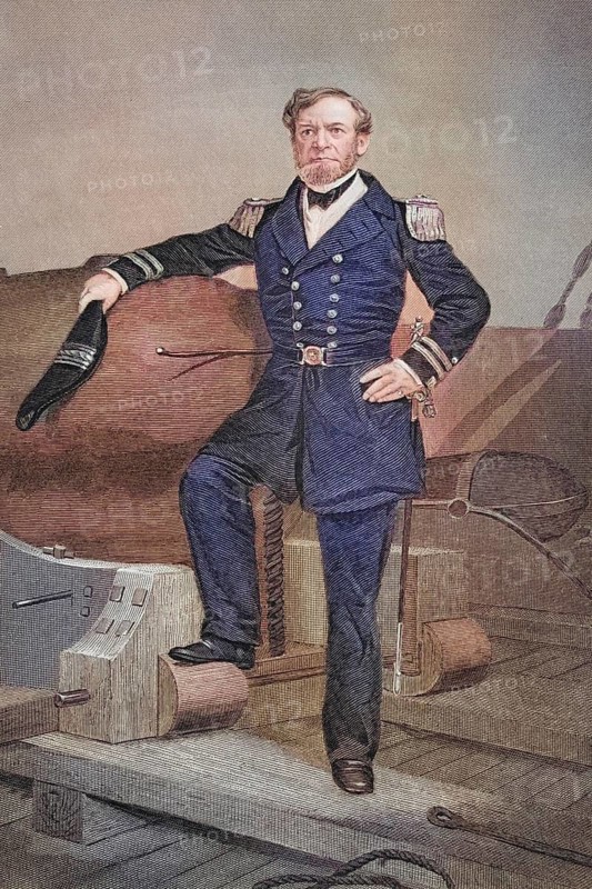 Andrew Hull Foote (born 12 September 1806 in New Haven, Connecticut, died 26 June 1863 in New York City) was a rear admiral in the United States Navy, after a painting by Alonzo Chappel (1828-1878), Historic, digitally restored reproduction from a 19th century original