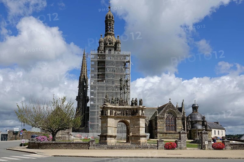 Enclosed parish of Enclos Paroissial de Pleyben from the 15th to 17th century, Finistere department, Brittany region, France, Europe