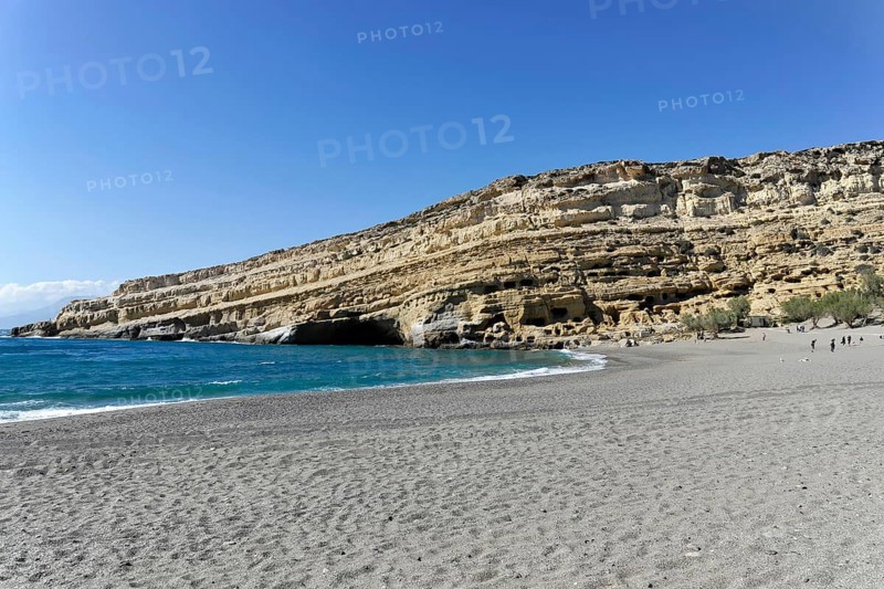 Bay, Matala beach, Matala, Crete, Greece, Europe