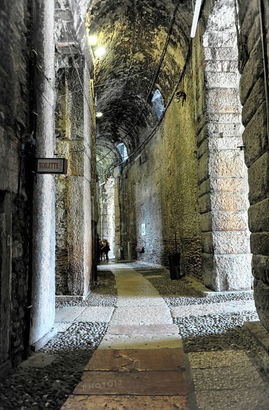 Detail, Corridors, Paths, Roman Arena of Verona, 1st century Veneto, Italy, Verona, Veneto, Italy, Europe