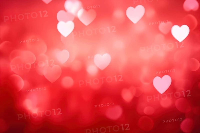 A romantic and dreamy background featuring heart-shaped bokeh lights, perfect for Valentine's Day or love-themed designs, AI generated