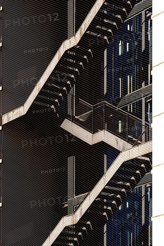 Emergency stairs on the facade of a building