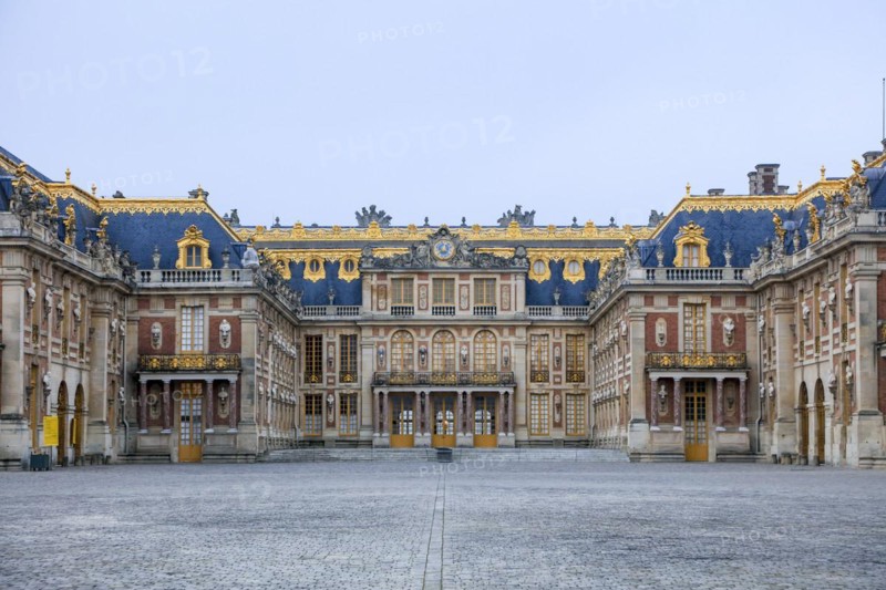 Marble Court (Cour de Marbre) and Royal Court (Cour Royale), old part of the Chateau de Versailles, Yvelines department, Ile-de-France region, France, Europe