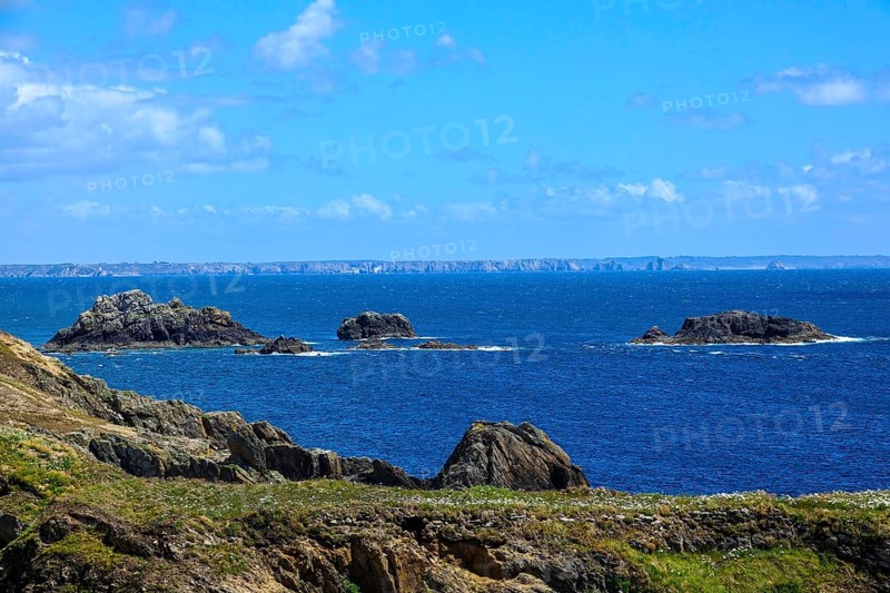 Cliffs at the Pointe Saint-Mathieu, Crozon peninsula, Plougonvelin, Finistere department, Brittany region, France, Europe