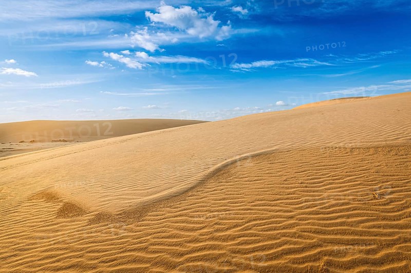 White sand dunes on sunrise, Mui Ne, Vietnam, Asia