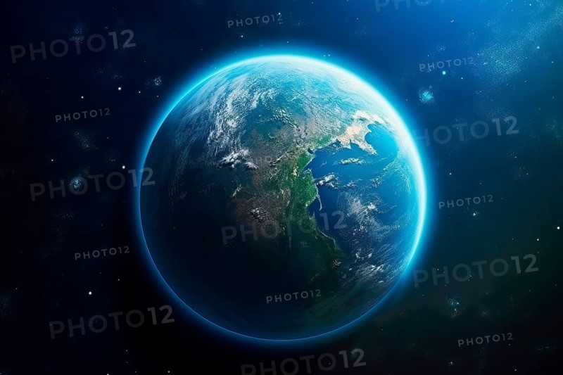 The Blue planet viewed from the space, AI Generated, AI generated