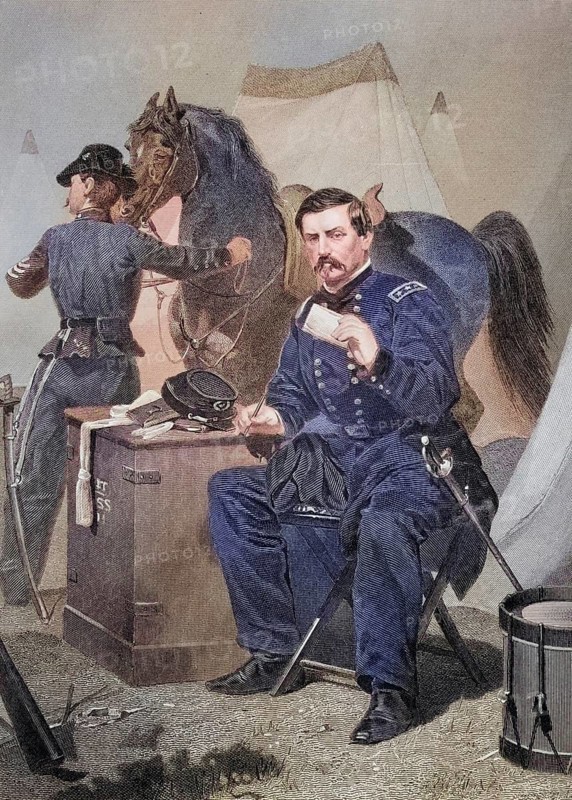 George Brinton McClellan (born 3 December 1826 in Philadelphia, Pennsylvania, died 29 October 1885 in Orange, New Jersey) was an American officer and politician, after a painting by Alonzo Chappel (1828-1878), Historic, digitally restored reproduction from a 19th century original