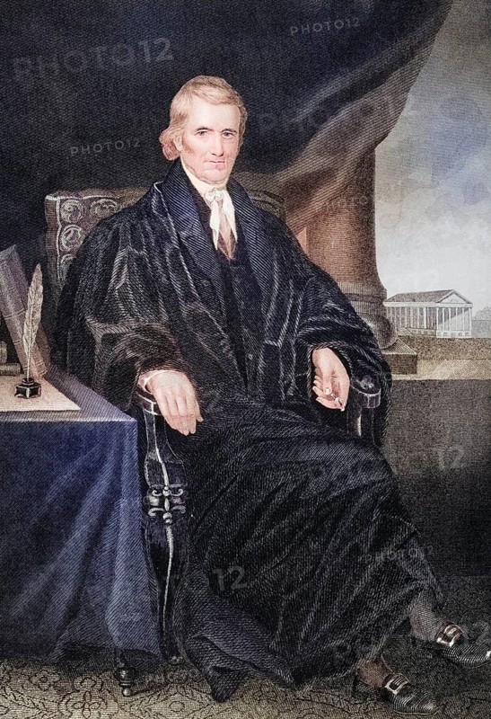 John Marshall (born 24 September 1755 in Germantown, now Midland, Fauquier County, Colony of Virginia, died 6 July 1835 in Philadelphia, Pennsylvania) was an American politician, after a painting by Alonzo Chappel (1828-1878), Historic, digitally restored reproduction from a 19th century original