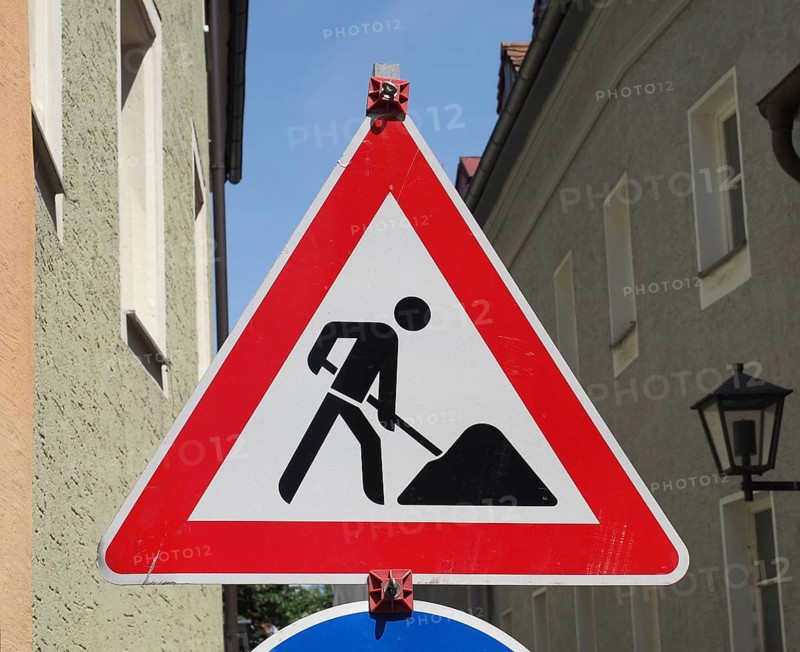 Road works sign