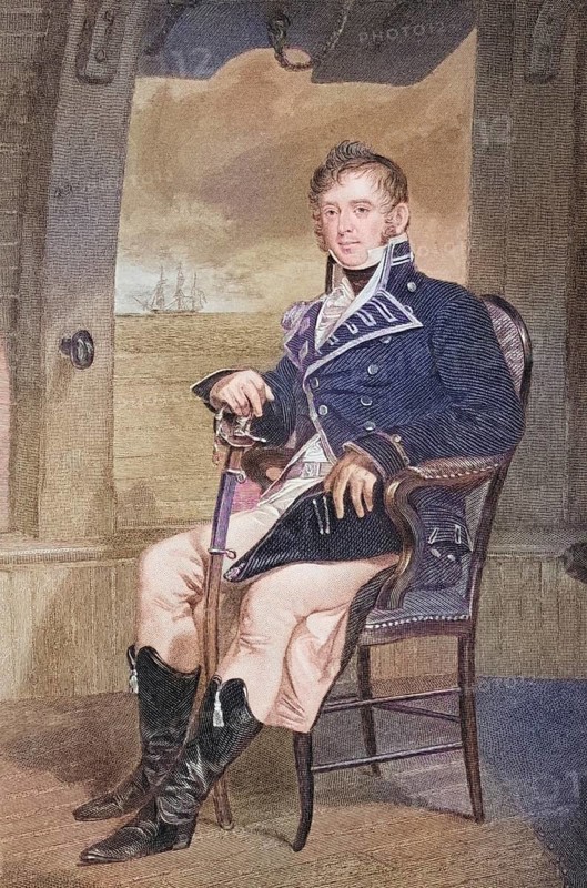 James Lawrence (born 1 October 1781 in Burlington, New Jersey, died 4 June 1813) was an American naval officer, after a painting by Alonzo Chappel (1828-1878), Historic, digitally restored reproduction from a 19th century original
