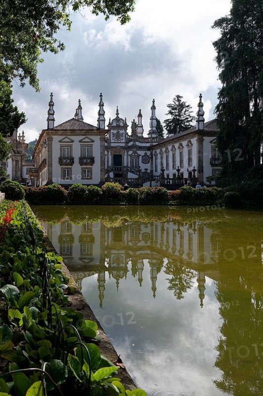 Reflection, pond, Mateus Palace (Fundacao da Casa de Mateus), Mateus, Vila Real, Portugal, Europe