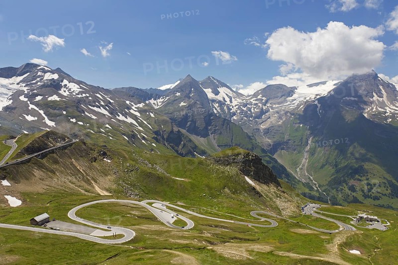 Serpentine curves on the Grossglockner High Alpine Road, Grossglockner-Hochalpenstrasse, scenic route in Salzburg, Austria, Europe