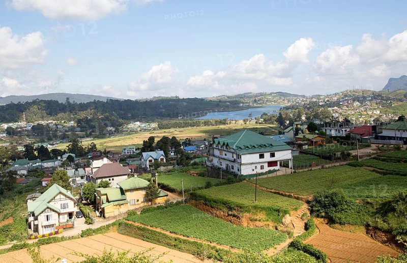 View over the town of Nuwara Eliya, Central Province, Sri Lanka, Asia