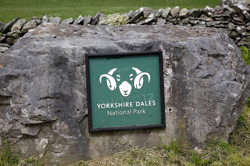Sign for Yorkshire Dales national park, England, UK