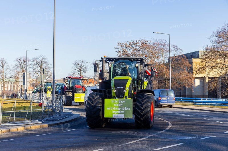 Farmers' protest action, Dresden, Saxony, Germany, Europe