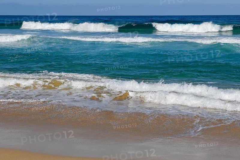 Fuerteventura beach on west coast of Jandia peninsula in front of abandoned village of Cofete with big waves dangerous surf creating strong undercurrent, in the background Atlantic Ocean, Cofete, Jandia, Fuerteventura, Canary Islands, Canary Islands, Spain, Europe