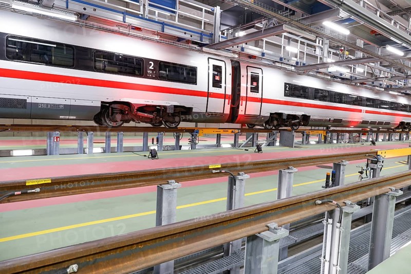 A Deutsche Bahn ICE train stands at the ICE plant in Berlin Rummelsberg, Berlin, 20 December 2022