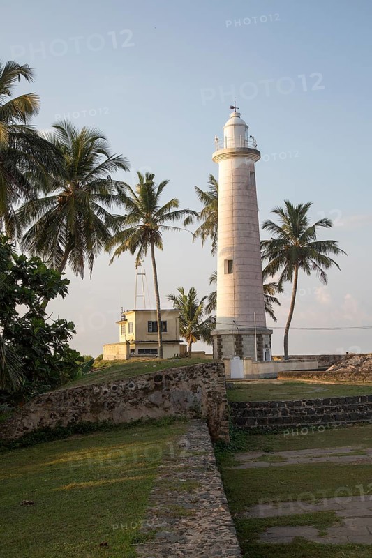 Lighthouse building in the historic town of Galle, Sri Lanka, Asia