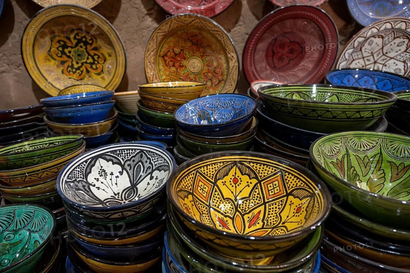 Handmade ceramic products in a pottery, Tamegroute, Morocco, Africa
