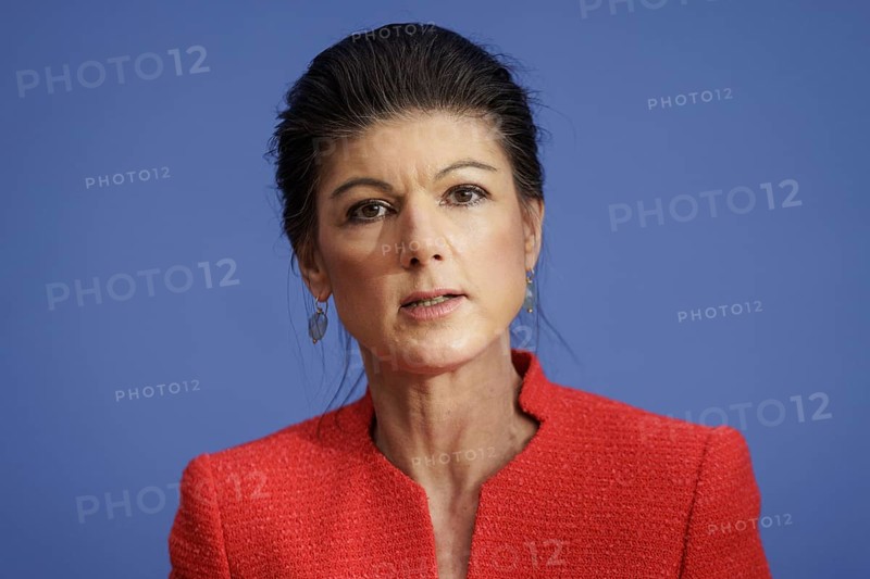 Dr Sahra Wagenknecht, Member of the Bundestag, recorded at the Federal Press Conference on the founding of the Sahra Wagenknecht Alliance, Reason and Justice party and proposal of the European top candidates, in Berlin, 8 January 2024