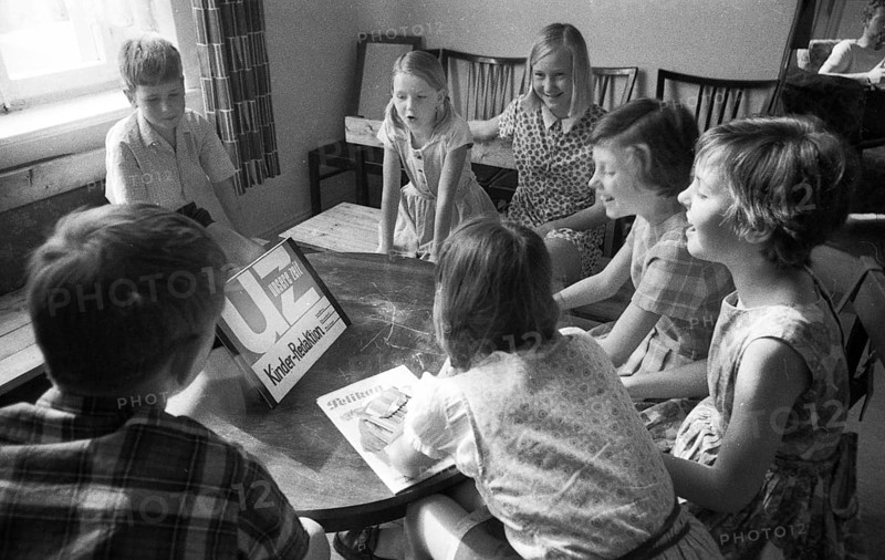DEU, Germany, Dortmund: Personalities from politics, business and culture from the years 1965-71. Dortmund. Children's editorial office UZ (Unsere Zeit) DKP ca. 65, Europe