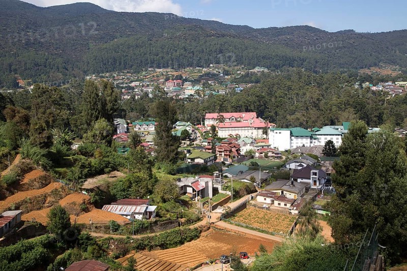 View over the town of Nuwara Eliya, Central Province, Sri Lanka, Asia