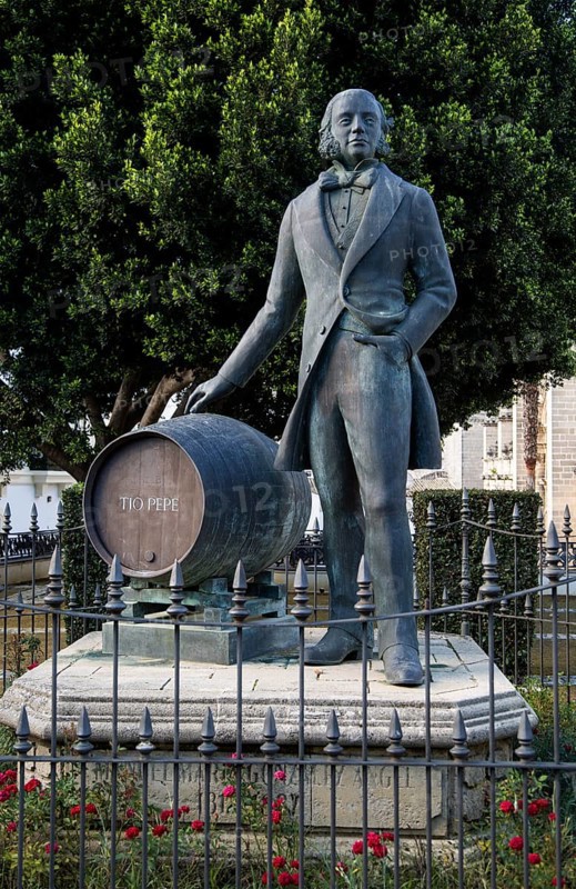Tio Pepe statue Jerez de la Frontera, Cadiz province, Spain, Europe