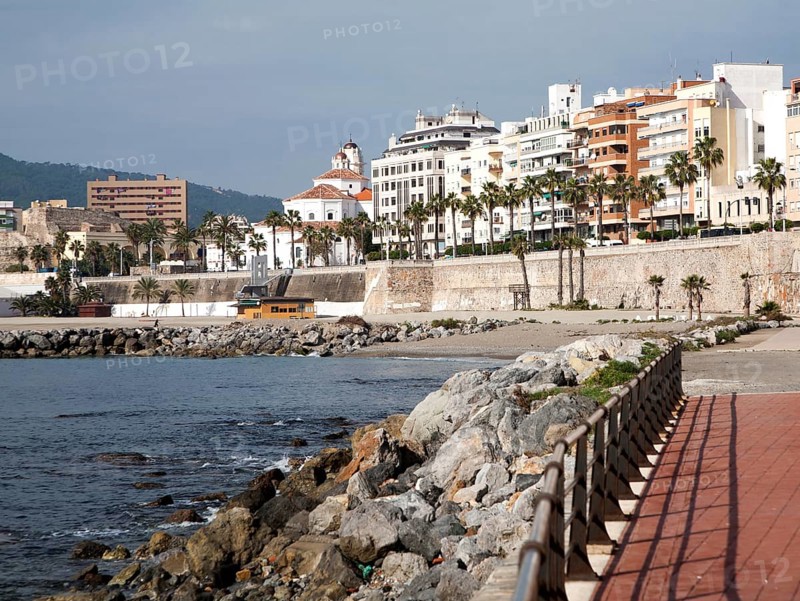 Sandy beach Calle Independencia, Ceuta, Spanish territory in north Africa, Spain, Europe