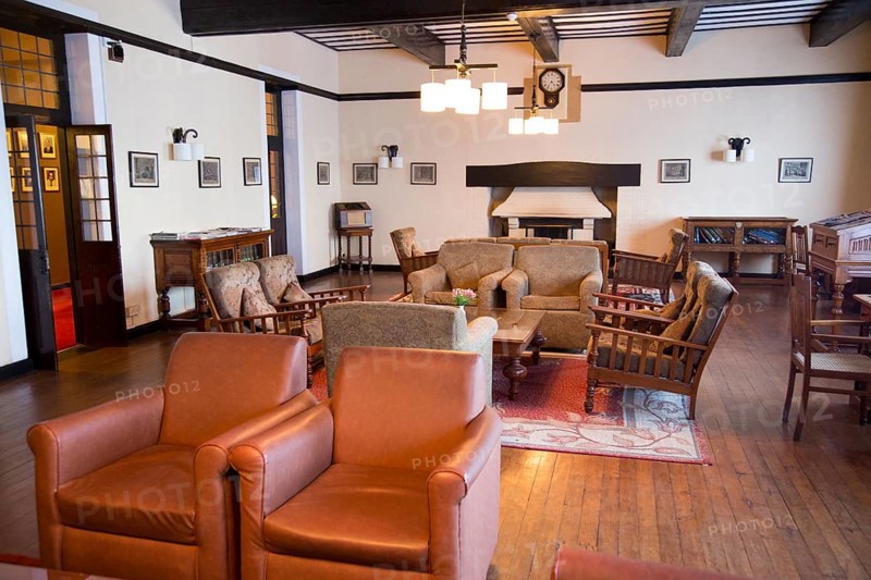 Interior of British colonial period Hill Club, Nuwara Eliya, Sri Lanka, Asia