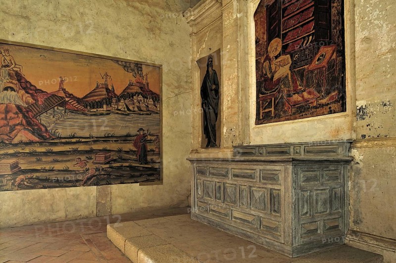 Chapel of the Catalan fortress Fort de Salses at Salses-le-Chateau, Pyrenees, France, Europe